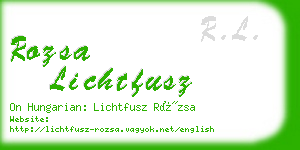 rozsa lichtfusz business card